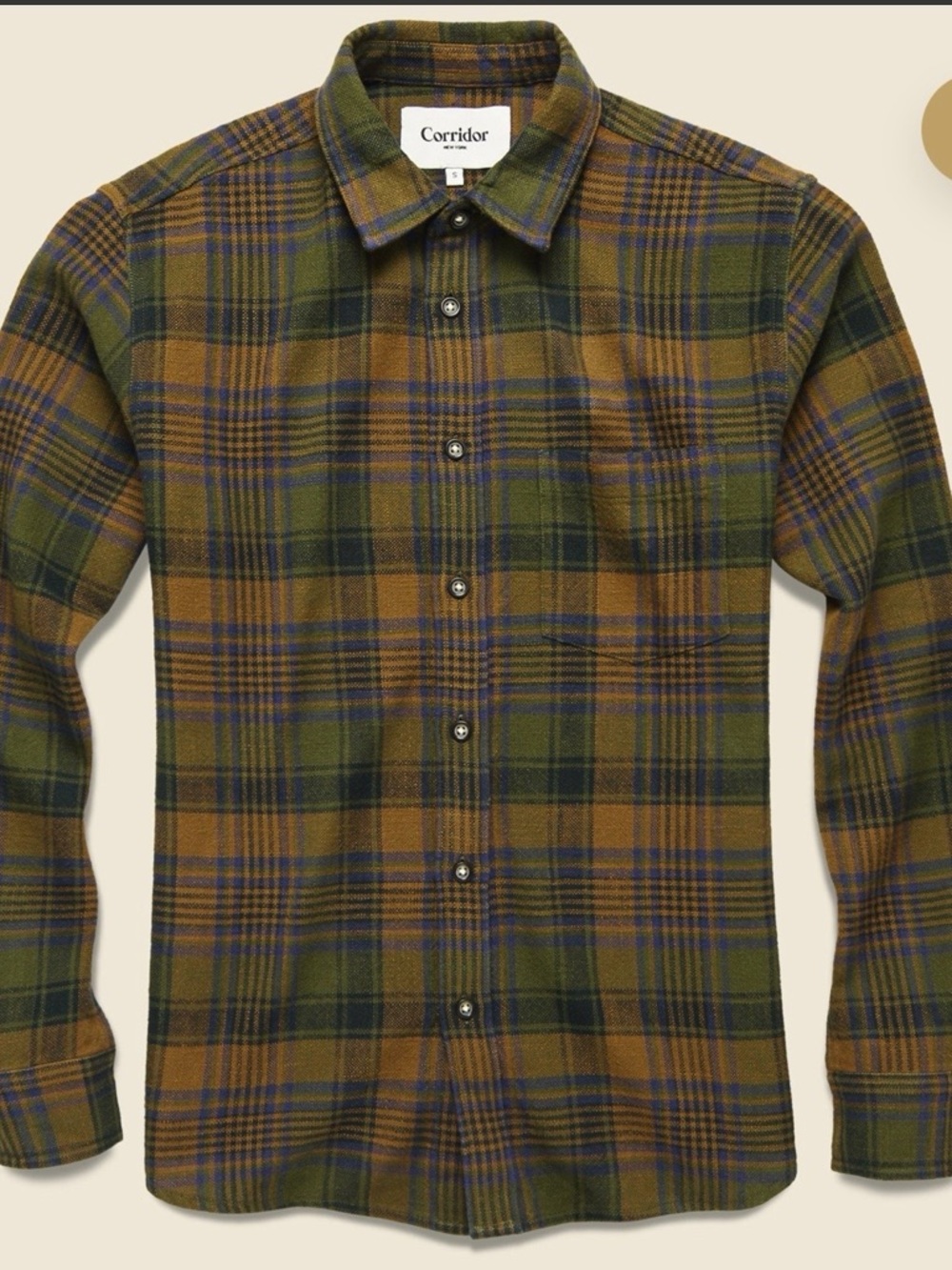 Corridor Unity Plaid Shirt Brown — Men’s Large